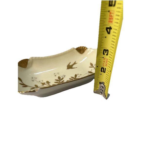 Antique Haviland Limoges France Rectangular White Gold Tray Bird Shells 1889 - Picture 6 of 15